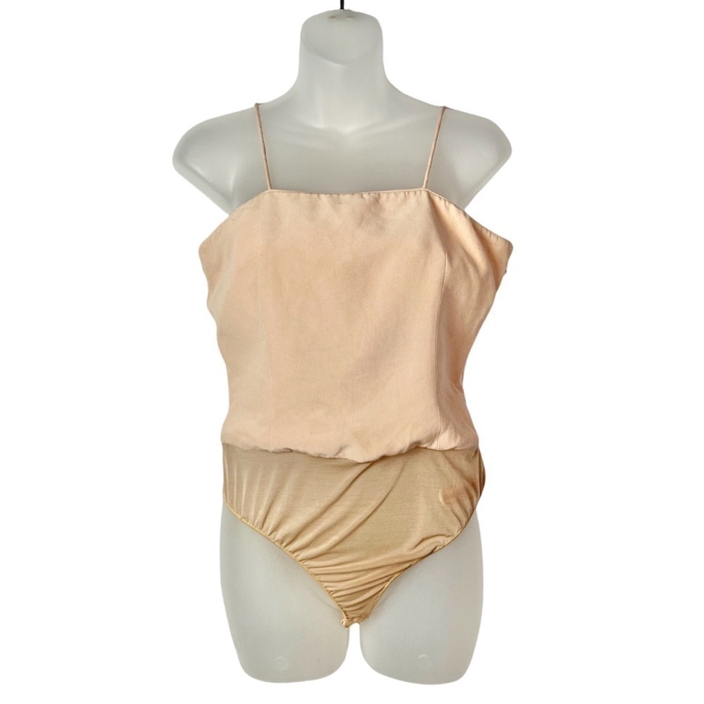Giorgio Armani Blush Pink Spaghetti Strap Bodysuit 42 / US 6